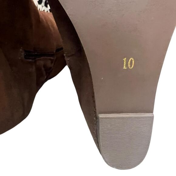 Seychelles Star of The Show Boots 10 Chocolate Suede Wedge Knee High Ruched - Picture 13 of 14